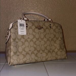 Coach Khaki and Chalk Dome Satchel